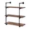 Honey Can Do 34.5" Black Three-Tier Industrial Wall Shelf